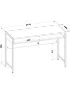 Стол письменный «Лофт», с нишей, 1170×449×755 мм, цвет дуб делано - Фото 2