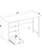 Стол письменный «Лофт», 4 ящика, 1170×446×755 мм, цвет белый - Фото 2