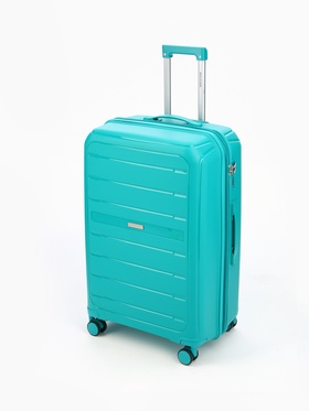 Чемодан на колёсах Bagvoyage большой 111 л (L), на молнии, с увеличением, кодовый замок, 4 колеса, зелёный