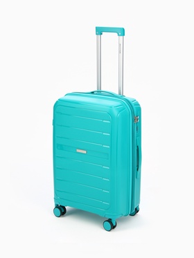 Чемодан на колёсах Bagvoyage средний 73 л (М), на молнии, с увеличением, кодовый замок, 4 колеса, зелёный