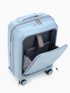 Чемодан на колёсах Bagvoyage маленький 46 л (S), на молнии, с увеличением, отдел для ноутбука, кодовый замок, 4 колеса, голубой - Фото 4