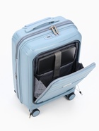 Чемодан на колёсах Bagvoyage маленький 46 л (S), на молнии, с увеличением, отдел для ноутбука, кодовый замок, 4 колеса, голубой - Фото 5