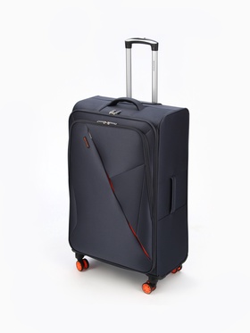 Чемодан на колёсах Bagvoyage большой 113 л (L), на молнии, 4 колеса, тёмно-серый