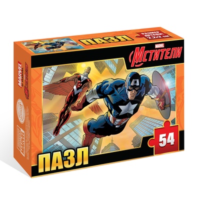 Пазлы «Капитан Америка», 54 детали, Мстители