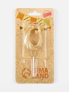 Свеча в торт «Театральная», цифра 0, золотой металлик (комплект 3 шт) - фото 43077210