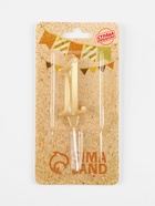 Свеча в торт «Театральная», цифра 1, золотой металлик (комплект 3 шт) - фото 43077213