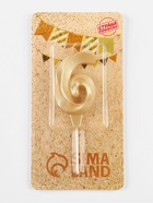 Свеча в торт «Театральная», цифра 6, золотой металлик 10870111