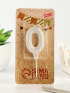 Свеча в торт «Праздник» цифра 0, жемчужный перламутр с блестками - Фото 2