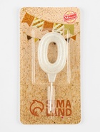 Свеча в торт «Праздник» цифра 0, жемчужный перламутр с блестками - Фото 3