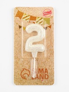 Свеча в торт «Праздник» цифра 2, жемчужный перламутр с блестками - Фото 3