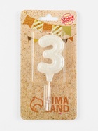 Свеча в торт «Праздник» цифра 3, жемчужный перламутр с блестками - Фото 3