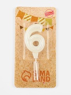 Свеча в торт «Праздник» цифра 6, жемчужный перламутр с блестками - Фото 3