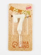 Свеча в торт «Праздник» цифра 7, жемчужный перламутр с блестками - Фото 3