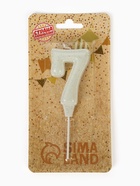 Свеча в торт «Праздник» цифра 7, жемчужный перламутр с блестками - Фото 4