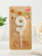 Свеча в торт «Праздник» цифра 9, жемчужный перламутр с блестками - Фото 2