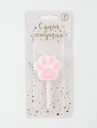 Свеча для торта на шпажке «Лапка - сквиш», бело-розовая - Фото 3