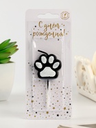 Свеча для торта на шпажке «Лапка - сквиш», черно-белая - Фото 2