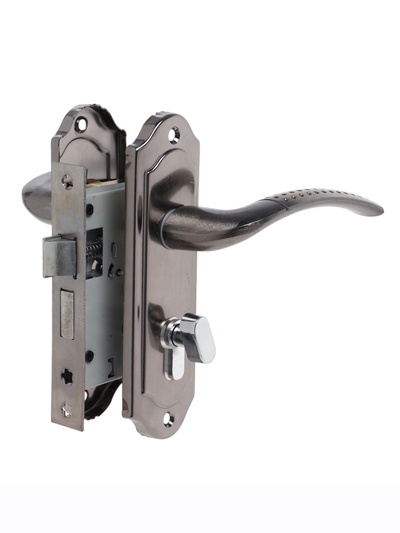 Замок врезной LOCKLAND RD001, с ручкой, 3 ключа, цвет черный никель