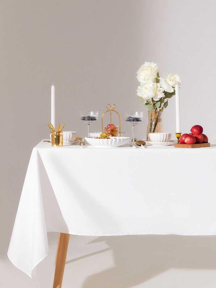 Скатерть «Доляна», 149×200±3 см, белая - Фото 1