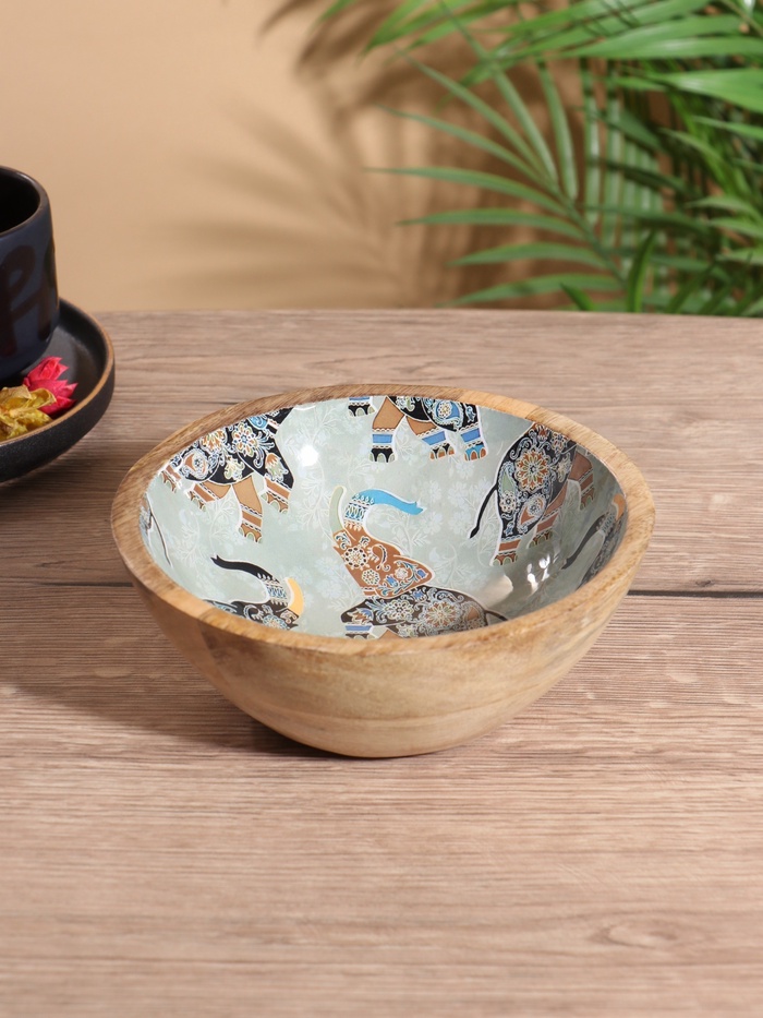 Миска «Мудрый слон», 17.5×17.5×6.5 см, дерево манго - Фото 1