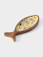 Блюдо в форме рыбки «Желтые и синие цветы», 32×11.5×2 см, дерево манго - фото 23587638