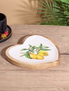 Блюдо в форме сердца «Лимоны», 20.5×20×2.3 см, дерево манго - Фото 1