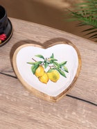 Блюдо в форме сердца «Лимоны», 20.5×20×2.3 см, дерево манго - Фото 3