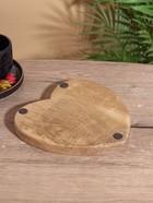 Блюдо в форме сердца «Желтые и синие цветы», 20.5×20×2.3 см, дерево манго - Фото 4