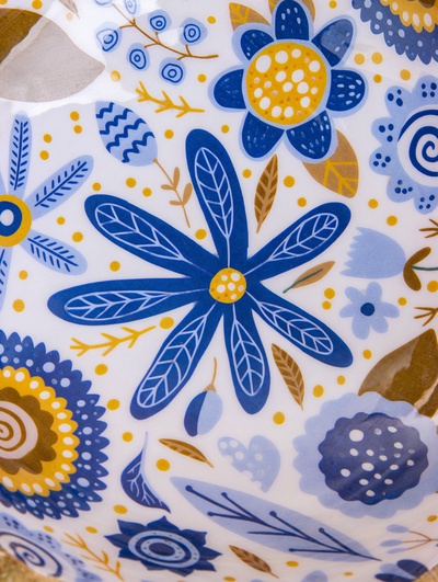 Салатник «Васильки», 20×20×8 см, дерево манго