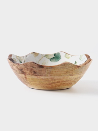 Салатник «Листья» 20×20×8 см, дерево манго