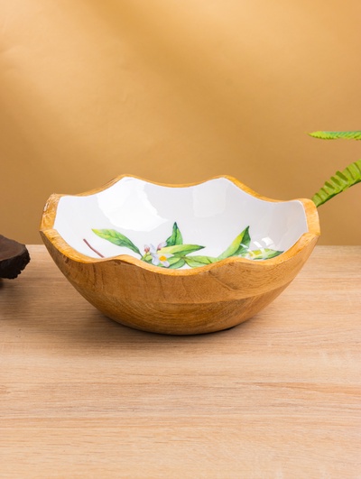 Салатник «Лимоны», 20×20×8 см, дерево манго