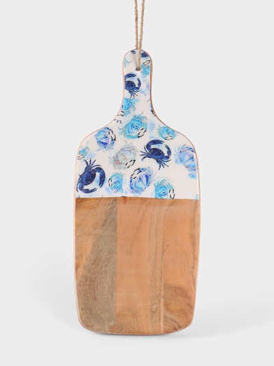 Доска разделочная прямоугольная «Крабы», 41×18 см, дерево манго