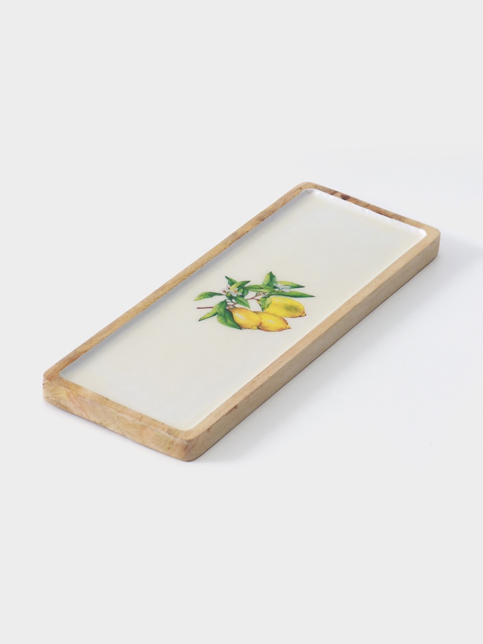 Блюдо прямоугольное «Лимоны», 41×15 см, дерево манго - Фото 1