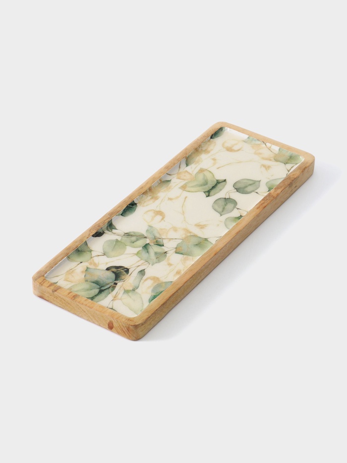 Блюдо прямоугольное «Листья», 41×15 см, дерево манго - Фото 1