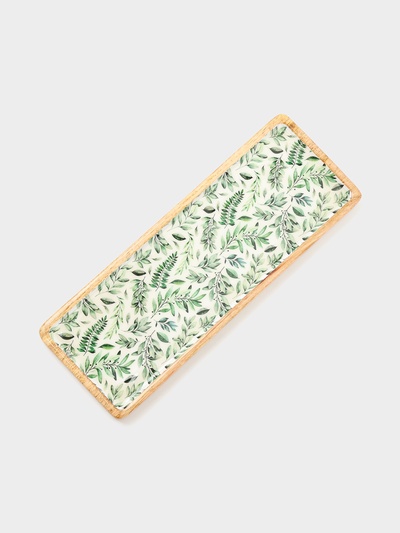 Блюдо прямоугольное «Оливковая ветвь», 41×15 см, дерево манго