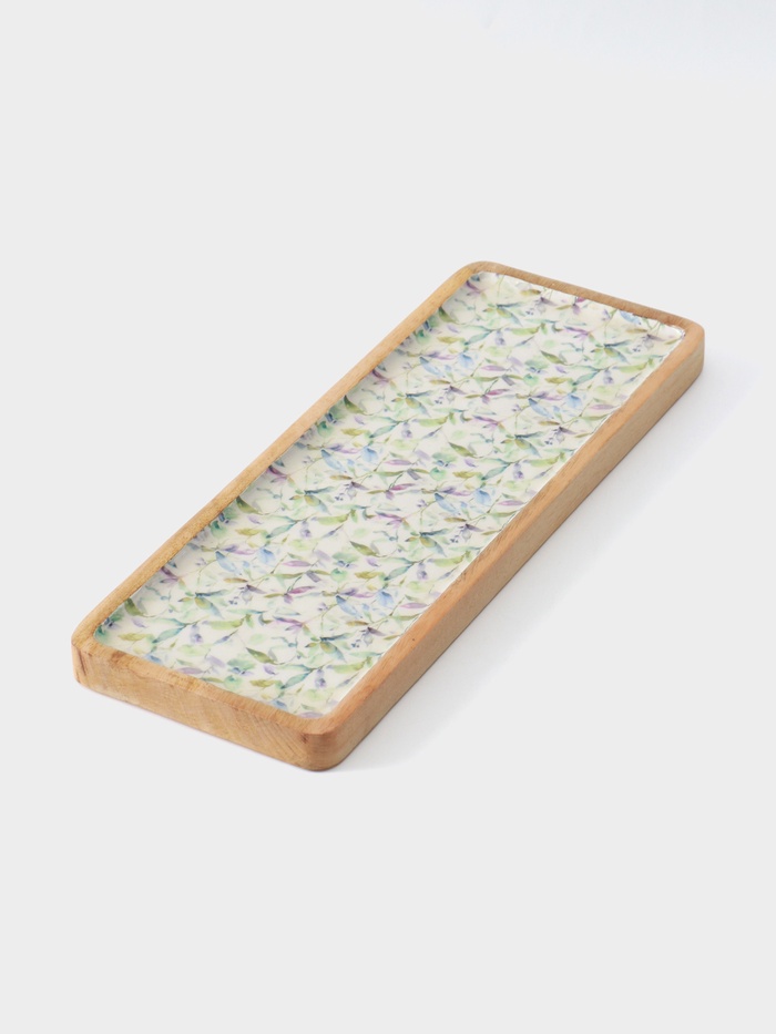 Блюдо прямоугольное «Оттенки сирени», 41×15 см, дерево манго - Фото 1