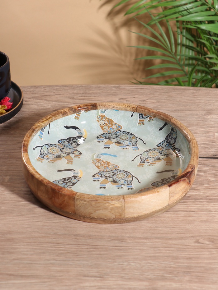 Блюдо «Мудрый слон», 25×25×4.5 см, дерево манго - Фото 1