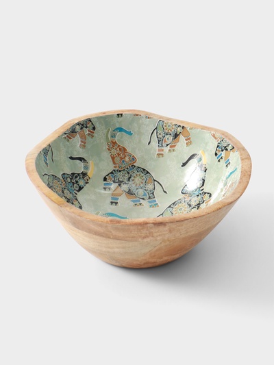 Салатник «Мудрый слон», 23×23×10.5 см, дерево манго