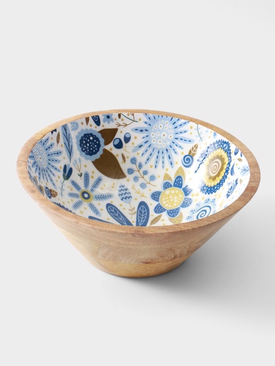 Салатник «Васильки», 25×25×10 см, дерево манго