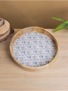 Поднос круглый с бортиками «Синие птицы», 35×35×6.5 см, дерево манго 10563797 - фото 16475463
