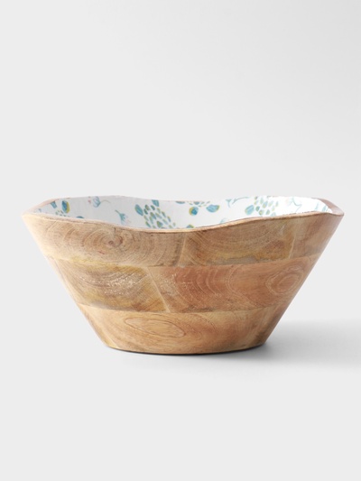 Салатник «Черепаха и цветы», 29×29×11 см, дерево манго