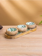 Набор розеток на подносе «Оливковая ветвь», 3 шт., 33.5×13×6.5 см, дерево манго - Фото 3