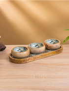 Набор розеток на подносе «Мудрый слон», 3 шт., 33.5×13×6.5 см, дерево манго - Фото 3