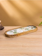 Набор розеток на подносе «Листья», 3 шт., 33.5×13×6.5 см, дерево манго - Фото 4