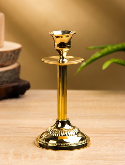 Подсвечник, 7.5×7.5×15 см, латунь