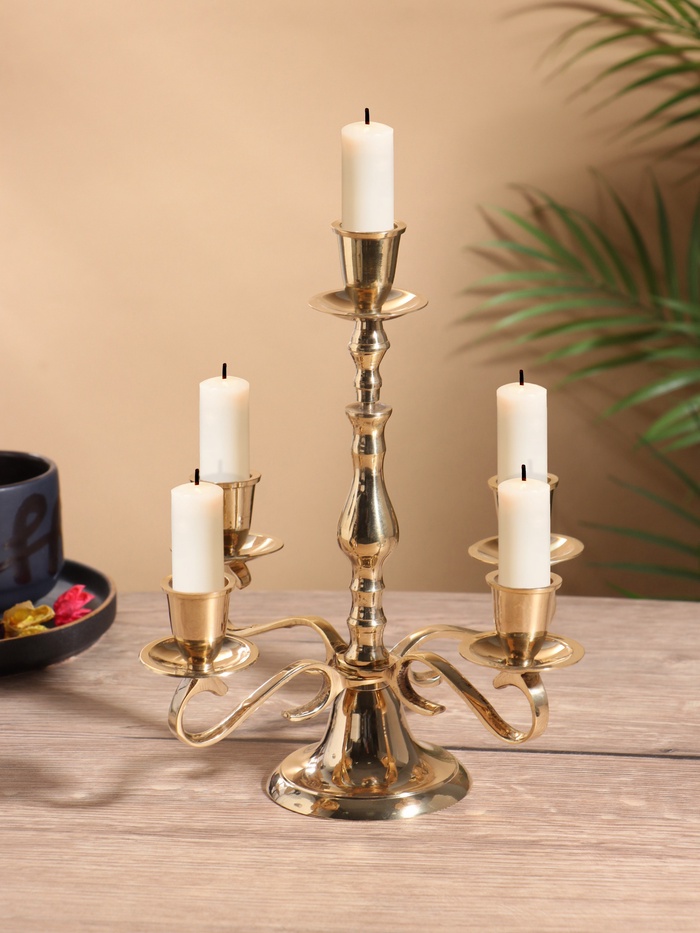 Подсвечник на 5 свечей, 20×20×23 см, латунь - Фото 1