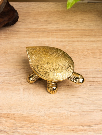 Сувенир шкатулка «Черепаха с цветочным узором», латунь, 12×7×4.5 см