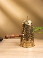 Турка «Серебряные узоры», 650 мл, латунь, с крышкой и деревянной ручкой 10620492 Турка «Серебряные узоры», 650 мл, латунь, с крышкой и деревянной ручкой 10620492