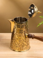 Турка «Серебряные узоры», 650 мл, латунь, с крышкой и деревянной ручкой 10620492 Турка «Серебряные узоры», 650 мл, латунь, с крышкой и деревянной ручкой 10620492