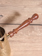 Турка «Золотые узоры», 450 мл, латунь, с деревянной ручкой 10620493 Турка «Золотые узоры», 450 мл, латунь, с деревянной ручкой 10620493